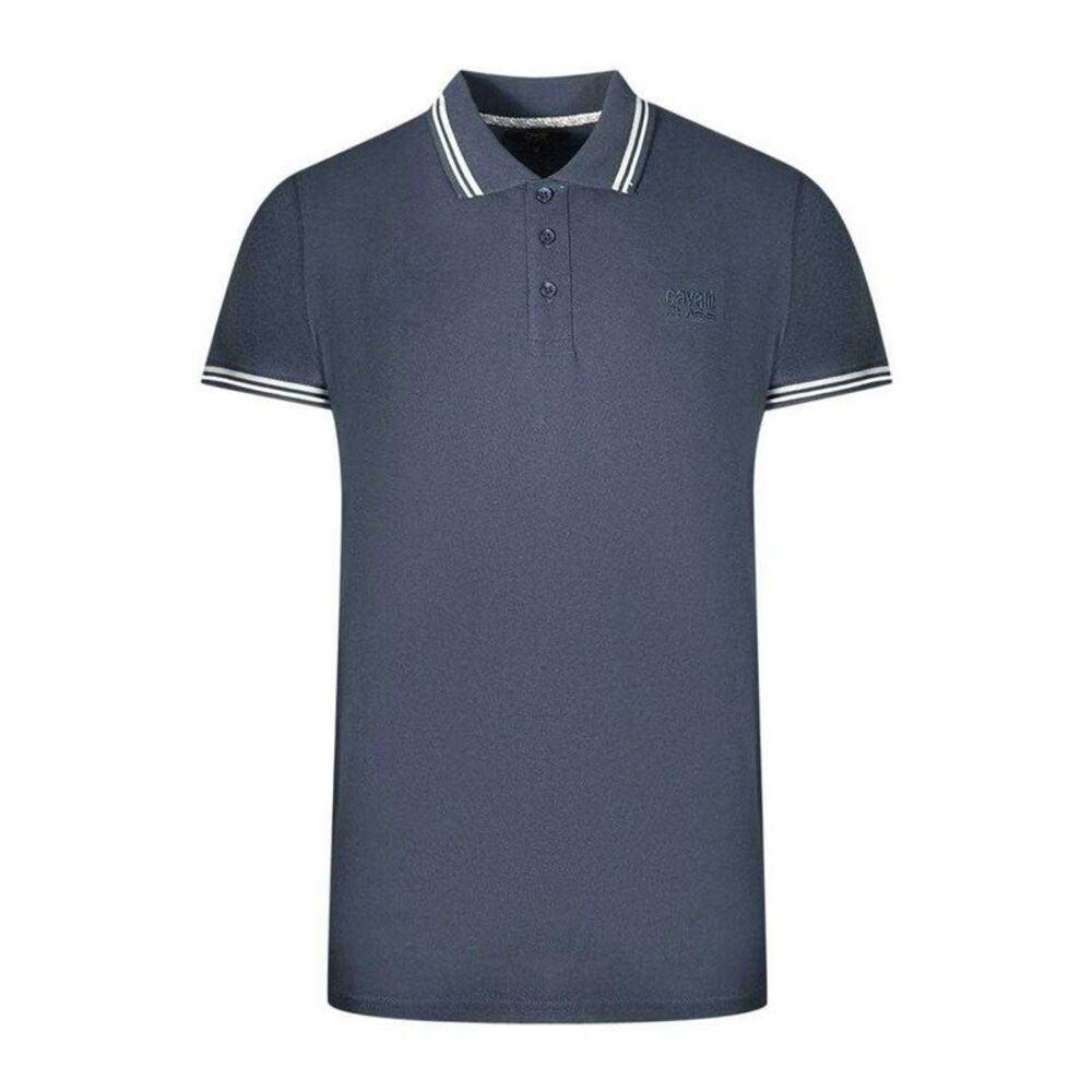 Cavalli Class Unisex Adult Double Tipped Collar Polo Shirt / Navy/White